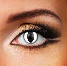 White Colored Contacts | Cat Eye Contacts - Halloween Contacts