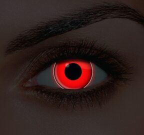 Glowing Red Contacts at Halloween Contacts